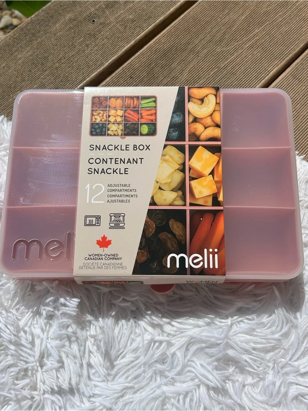 🩶5/$30 Melii 12-Compartment Snackle Box  Pink NEW